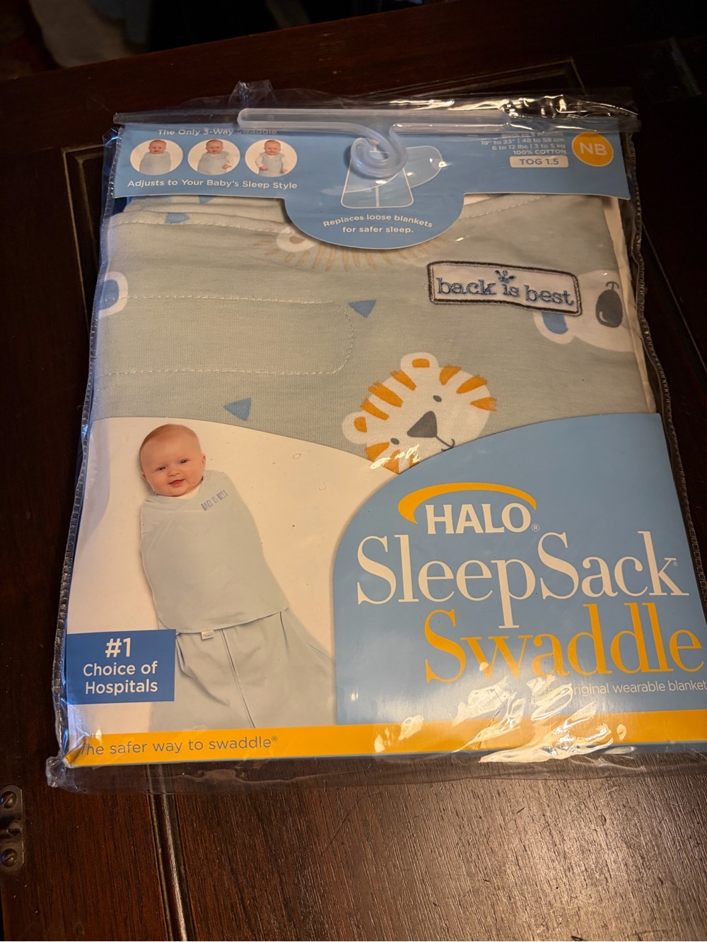 NWT HALO SleepSack Swaddle 100% Cotton Tiger Print Newborn 0-3M